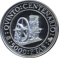5000 Pesetas reverse