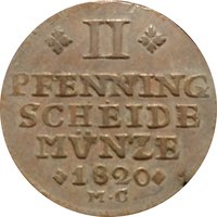 2 Pfennigs reverse