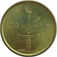20 Lire reverse