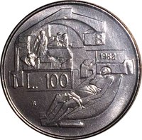 100 Lire reverse