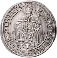 ¼ Thaler - ¼ Guldiner reverse