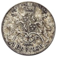 1 Riksdaler Riksmynt reverse