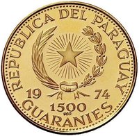 1500 Guaraníes obverse