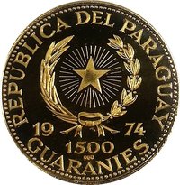1500 Guaraníes obverse