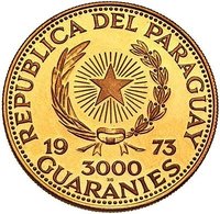 3000 Guaraníes obverse