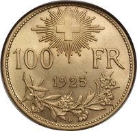 100 Francs reverse