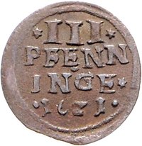 3 Pfennigs reverse