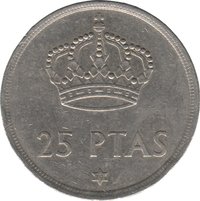 25 Pesetas reverse