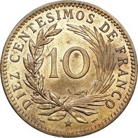 10 Centesimos de Franco reverse