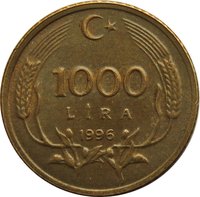 1000 Lira reverse