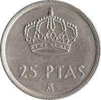 25 Pesetas reverse