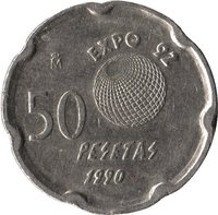 50 Pesetas reverse