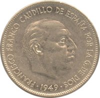 5 Pesetas obverse
