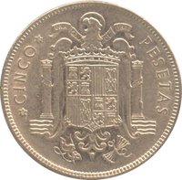 5 Pesetas reverse