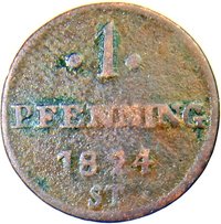 1 Pfennig reverse
