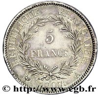 5 Francs reverse