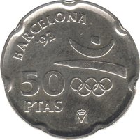 50 Pesetas reverse