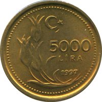 5000 Lira reverse