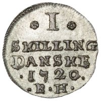 1 Skilling Danske reverse
