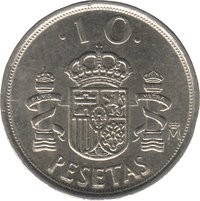 10 Pesetas reverse